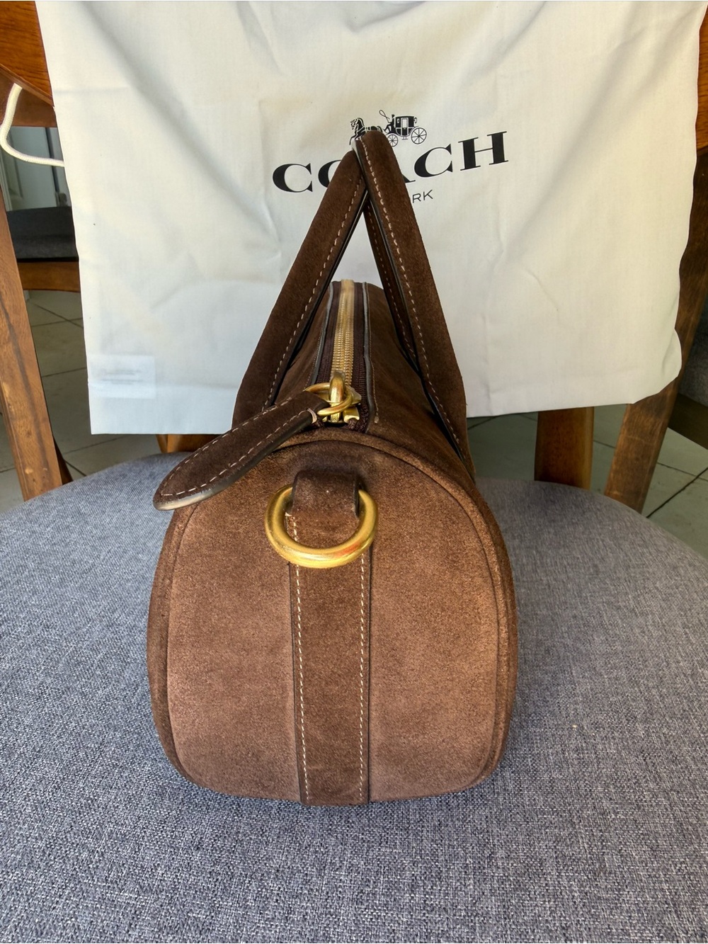 Coach Compass 25 Chocolate Suede - Style No. CFA51 - Picture 3 of 9